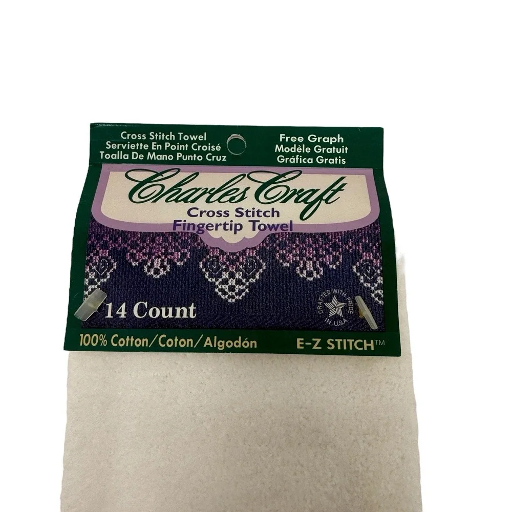 Charles Craft Cross Stitch Fingertip Towel ONE Towel 100% cotton‎